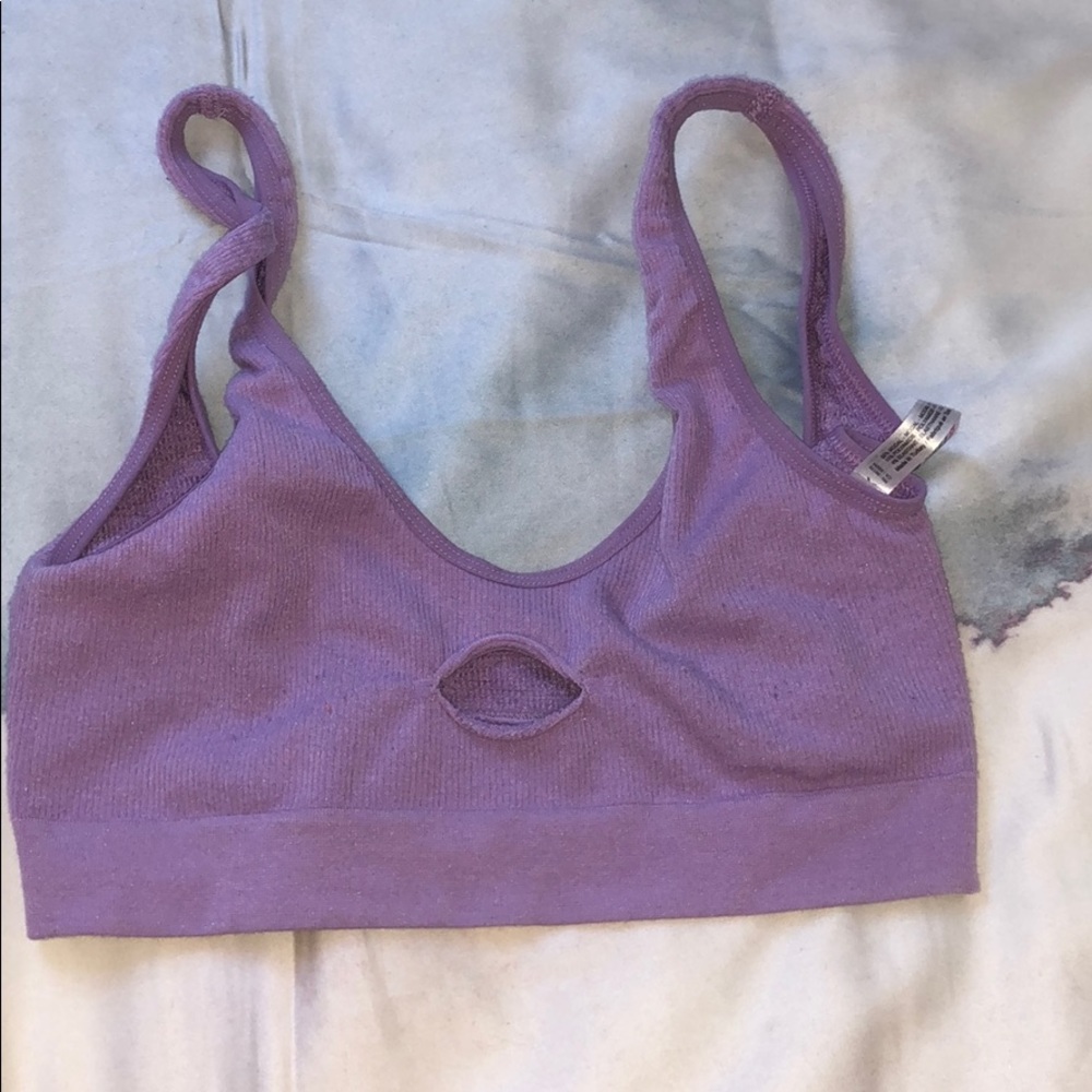 UO purple bralette with cut out